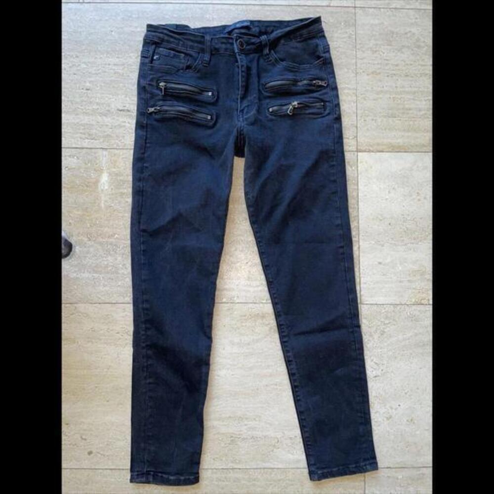 Kancan Blue Denim Skinny Jeans Zip Detail Women’s Size‎ W11 / 29 Black